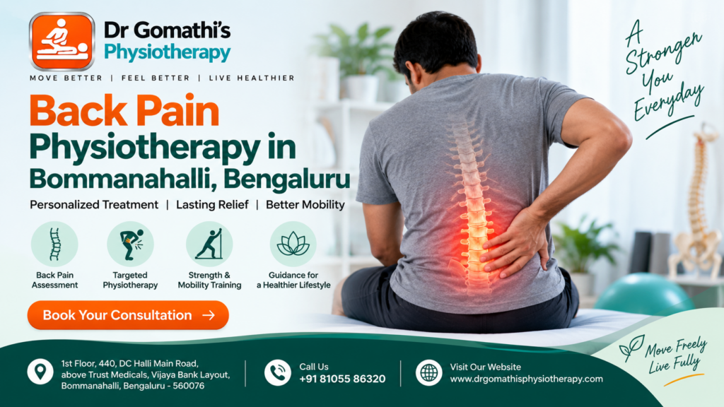 back pain physiotherapy in Bommanahalli
